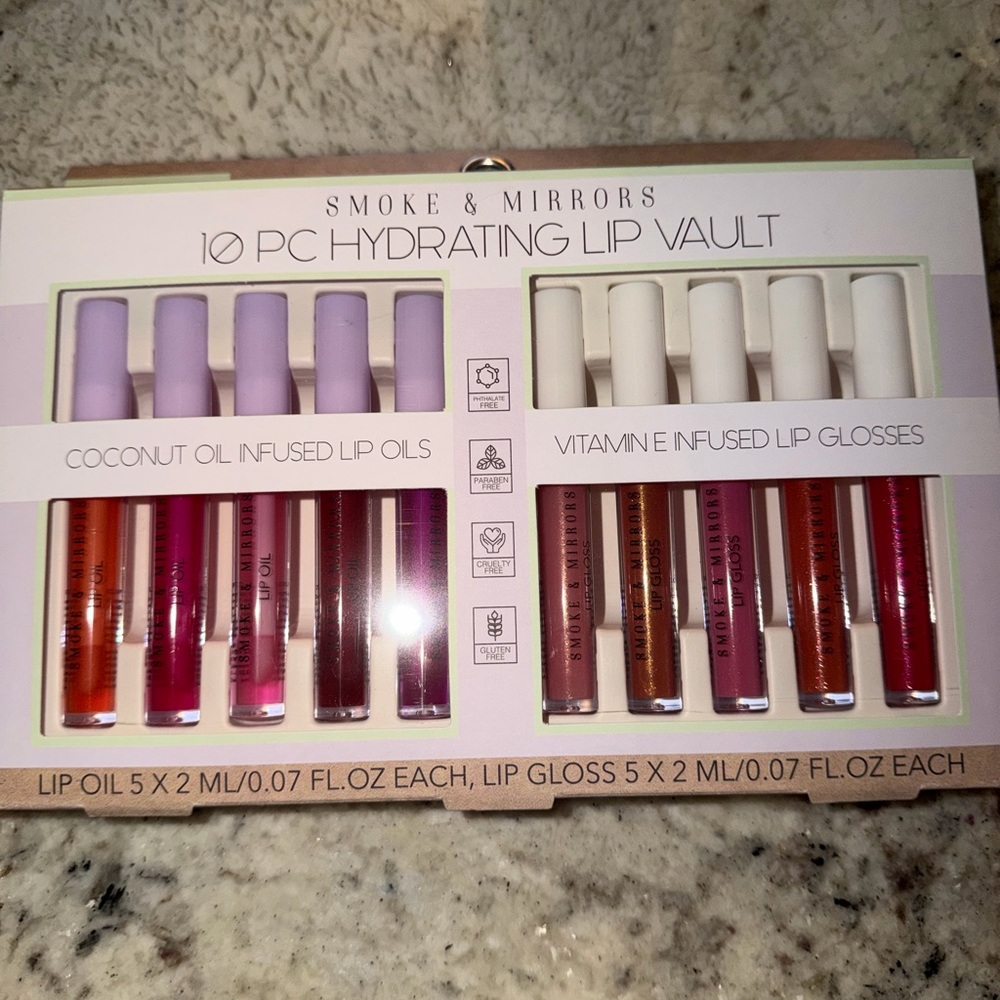10-Pc Hydrating Lip Vault - Assorted Pink & Red Shades